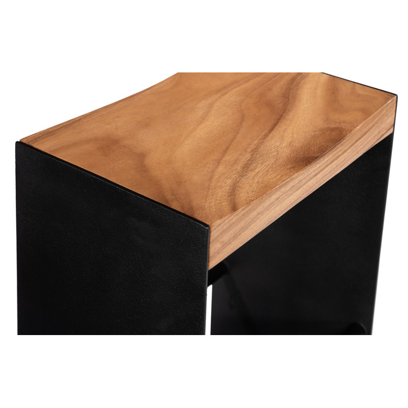 Bar Solid Wood Stool, Counter Stool (25” Seat Height), Black