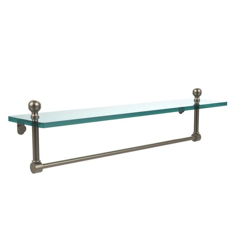Morosini Bracket Shelf with Towel Bar, Antique Pewter