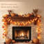 Guirlande 4 pièces feuilles d'érable avec lumières - 80 décorations d'automne à piles pour Halloween, l'Action de grâce, la maison et l'extérieur