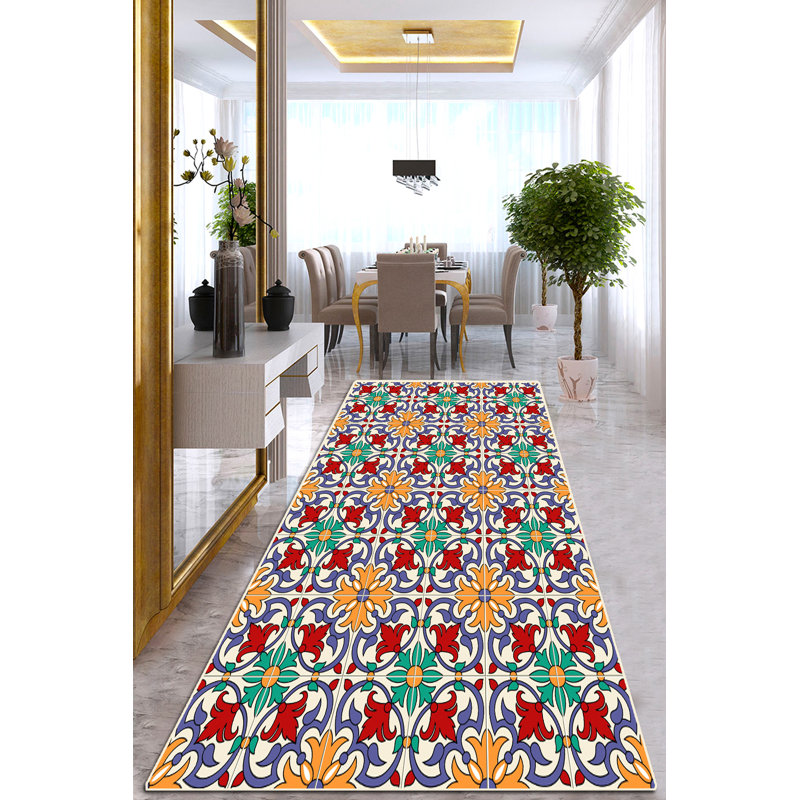 Luxurious Hall Carpet, 3.3 x 4.9 Feet, 100% Polyester, 0.4 in Pile Height | Antibacterial, Non-Slip Underside, Machine Washable | Perfect for Entryways & Living Rooms, Durable & Easy to Maintain