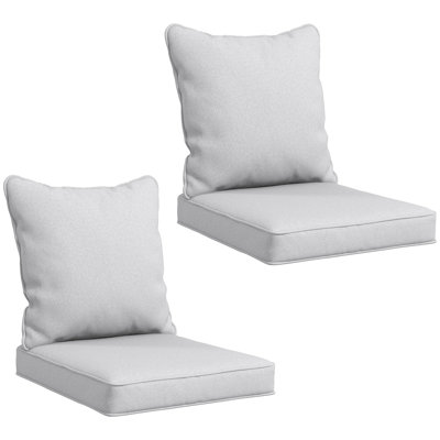 Coussins de chaise d'extérieur avec dossier pour patio de jardin, gris clair