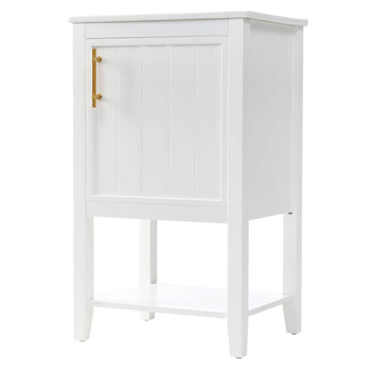 20-Inch Bathroom Vanity With Sink, Soft-Closing Door, Storage Rack, And Open Shelf For Modern Bathrooms
