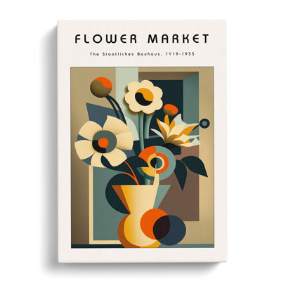 Bauhaus Flower Market Exhibition No.2 - Wrapped Canvas