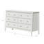  Commode 6 tiroirs en bois massif - Blanc-1313624147