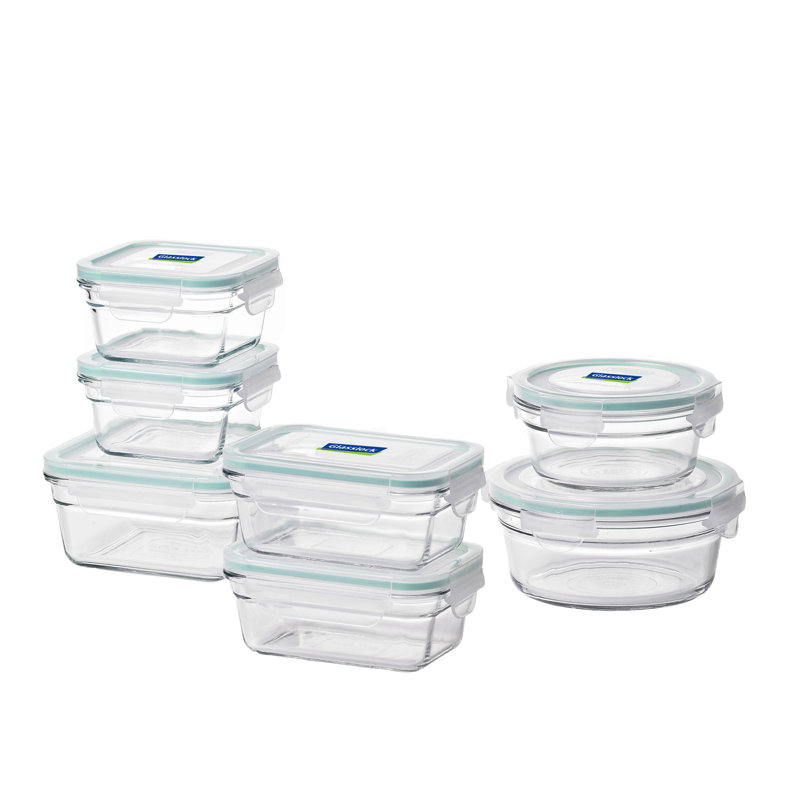 Ensemble de 14 contenants pour aliments en verre allant au four et au micro-ondes Glasslock