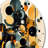 Gold And Black Captivating Abstractions II - Abstract Minimalism Round Wall Art on Metal-88599502