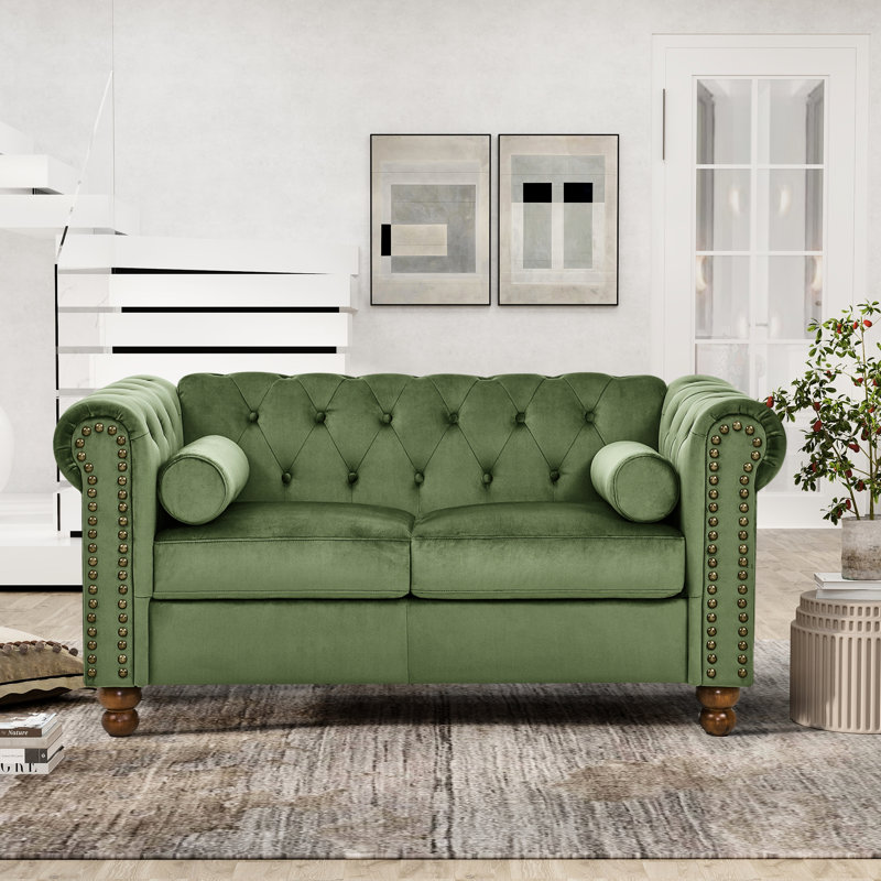 Velours à deux canapés, style - ultra doux et agréable, bouton, accoudoir carré, assise mi-moelleuse, procédure d'assemblage simple, 2 canapés classiques confortables, accoudoirs, moelleux, facile à assembler