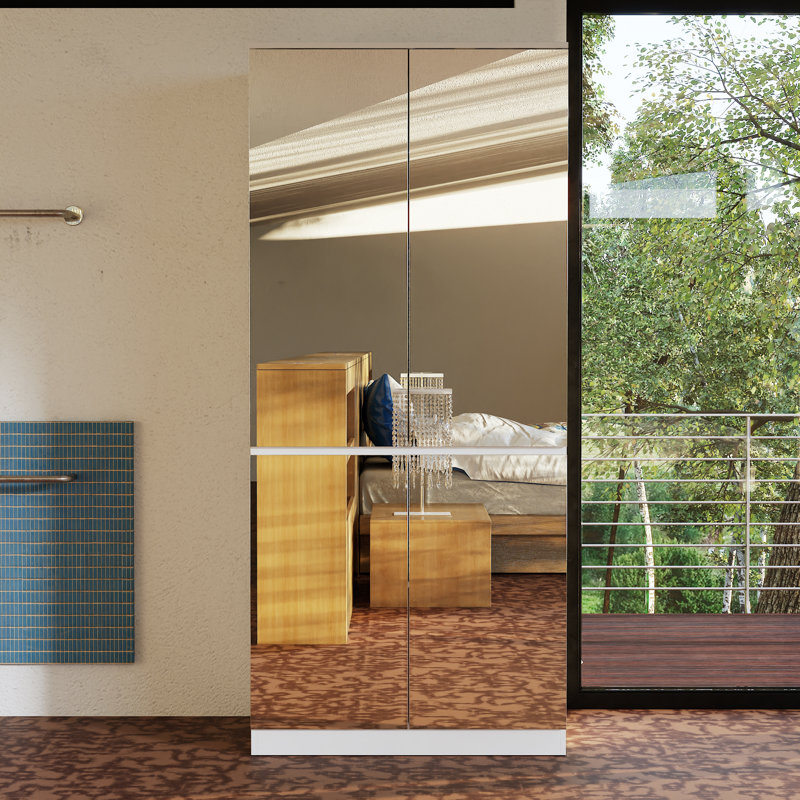 Shadrick Modern Mirrored Wardrobe With Ample Storage And Stylish Designproduct Title:Modern Entryway Cabinet With Spacious Drawers - Sleek Design