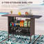 Table de bar en rotin 55 po avec 2 tablettes de rangement et structure en acier