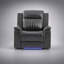 Fauteuil inclinable électrique au fini gris anthracite avec éclairage DEL et accoudoirs coussinés pour une détente confortable
