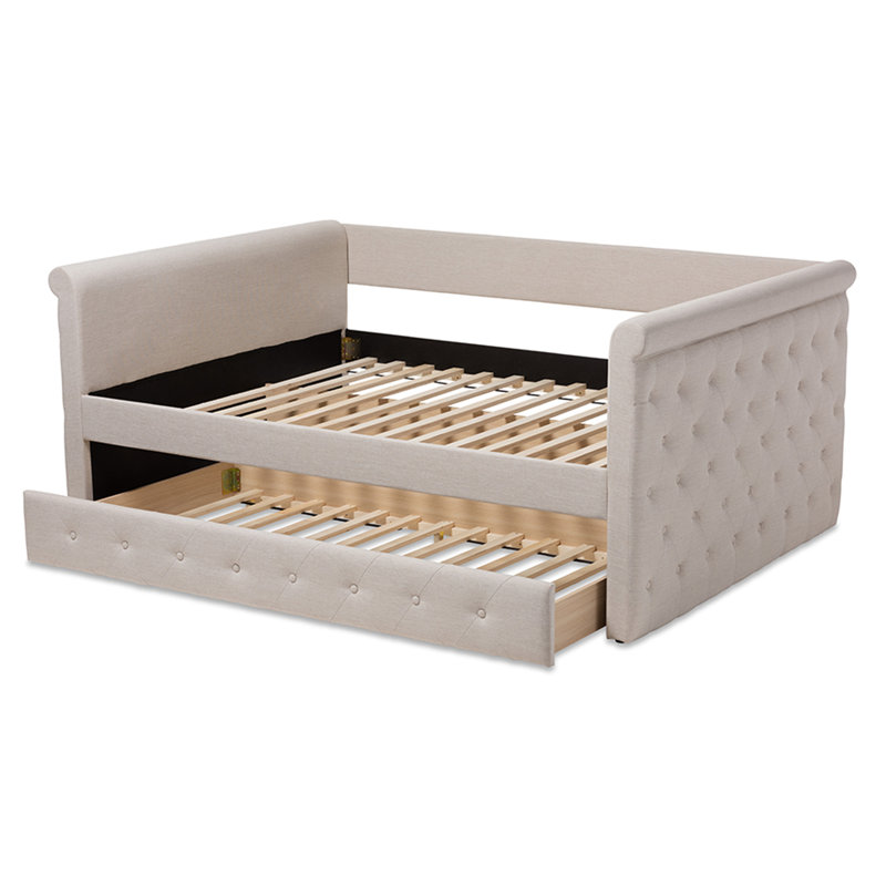Monastiri Upholstered Daybed, Light Beige, Full