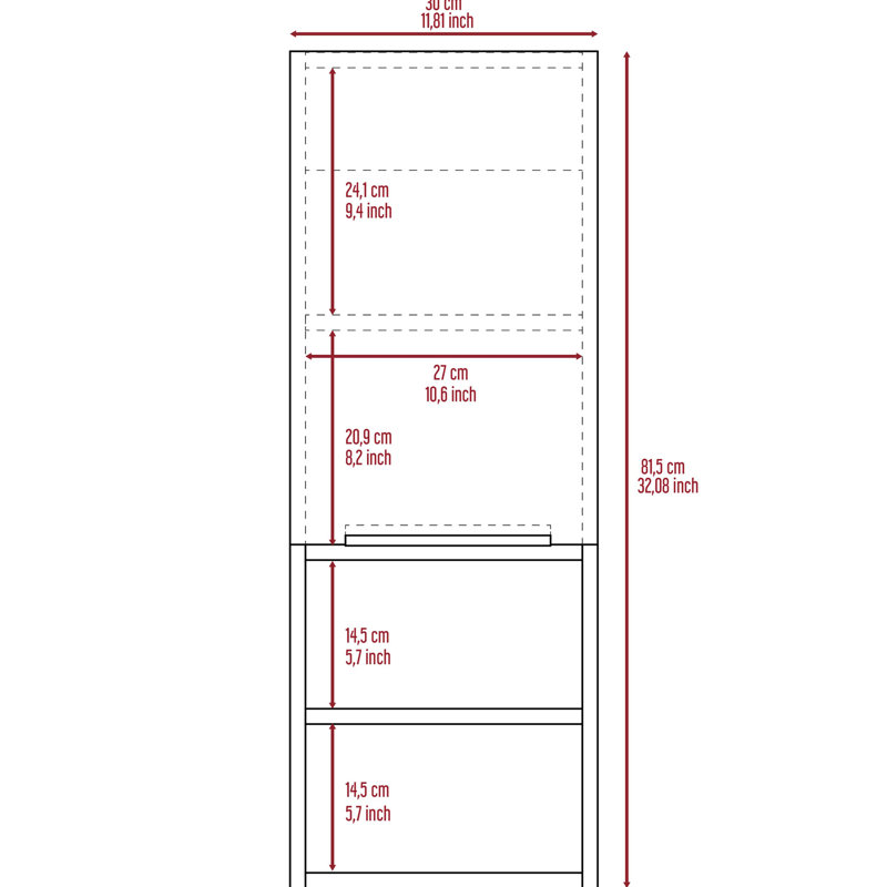 Armoire de rangement blanche avec étagères fonctionnelles et tiroirs en bois
