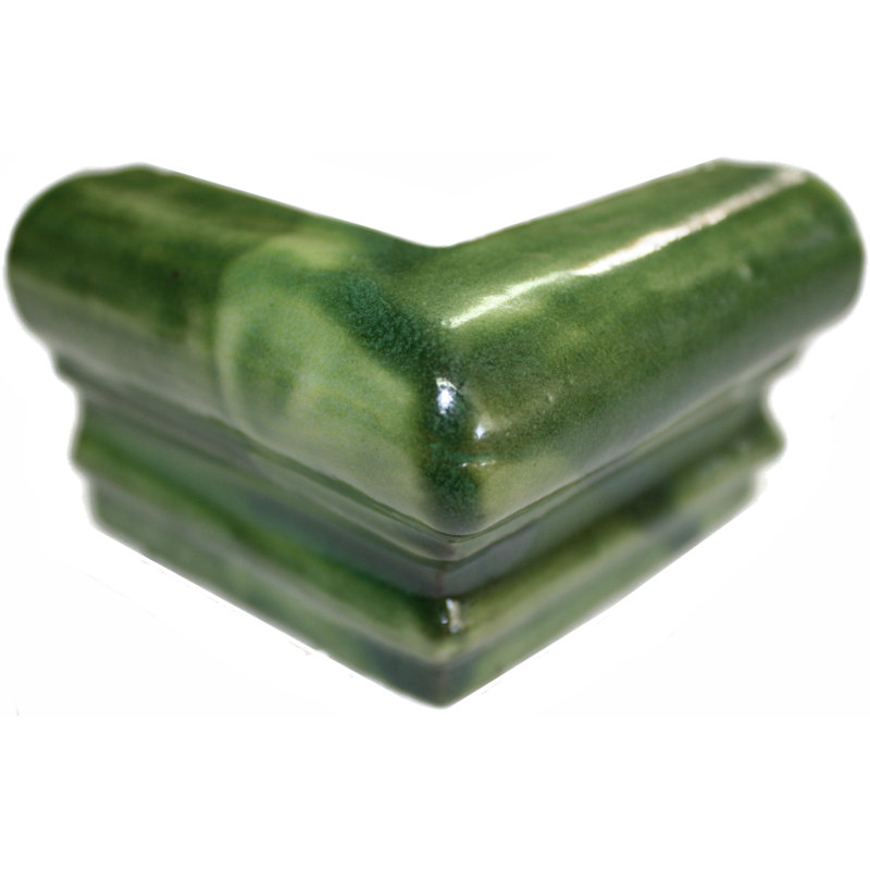 3" x 3" 4pcs TalaMex Mexican Chair Rail Corner Molding, Green