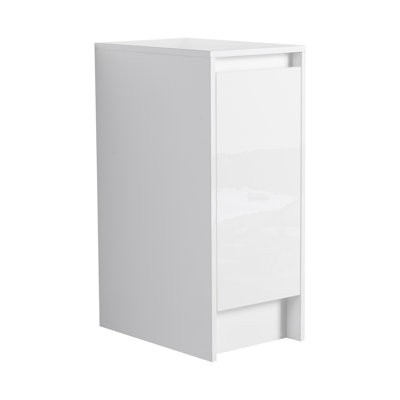 Meuble-lavabo autoportant Aveline avec lavabo intégré et portes à fermeture en douceur