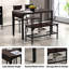  Ensemble de table de salle à manger 43,3 po pour 4 personnes avec lumières DEL et prise USB-C, table de cuisine moderne avec banc et 2 chaises, mobilier de salle à manger rectangulaire en métal pour petits espaces et appartements-868258424