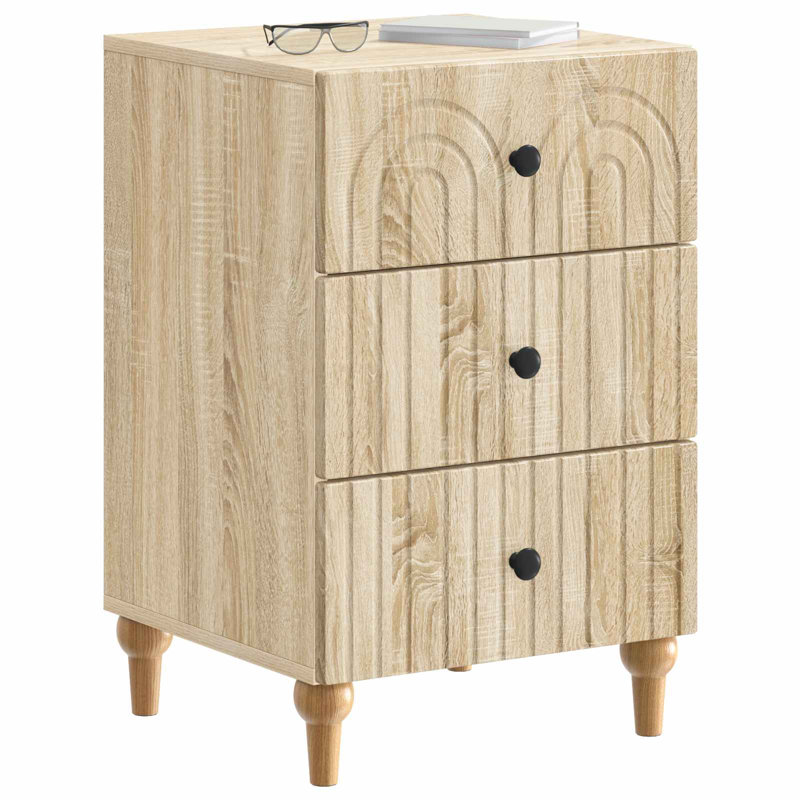 43cm W Manufactured Wood Bedside Table, Sonoma Oak