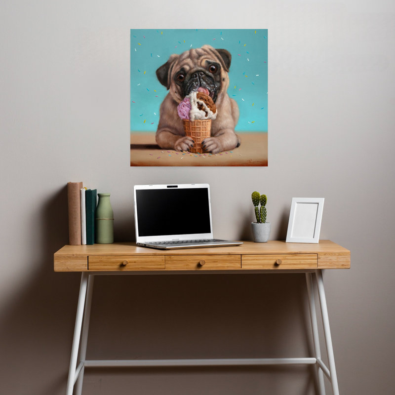 Art contemporain pour chien Neapawlitan, H 18 po x l 18 po