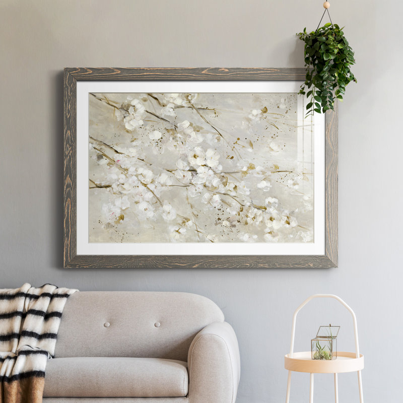 Soft Spring Blossoms - Peinture encadrée, Encadré gris, H 37,5 po x l 27,5 po x P 1,5 po