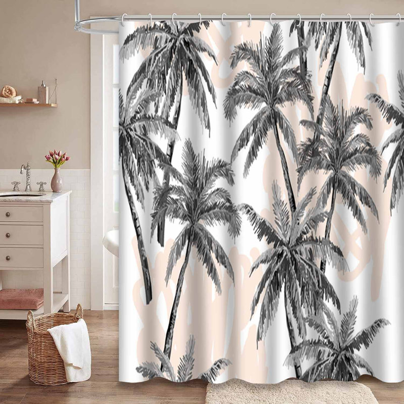 Rideau de douche imperméable à l'eau avec 7 crochets, L 72 po x l 84 po