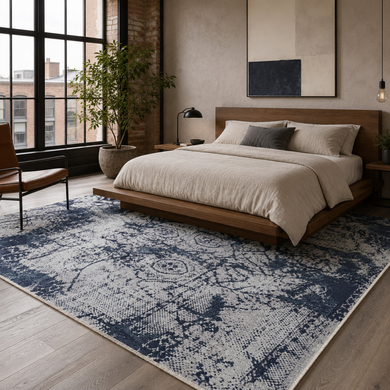 Abstract Cotton and Chenille Flatweave Area Rug, 60 x 100 cm