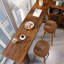 Ensemble de tables de bar 2 personnes en bois massif brun-noisette