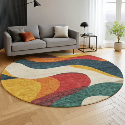 Premium Machine Washable Mayfield AMF2186 swirls Rug