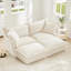 Chenille crème, 2 places, doux et confortable, lit à assise agréable avec repose-pieds, chenille, tissu
