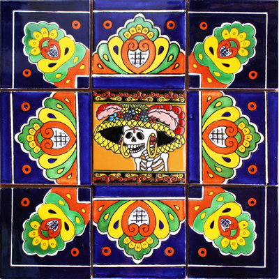 TalaMex Alba Mexican Tile Set Backsplash Mural