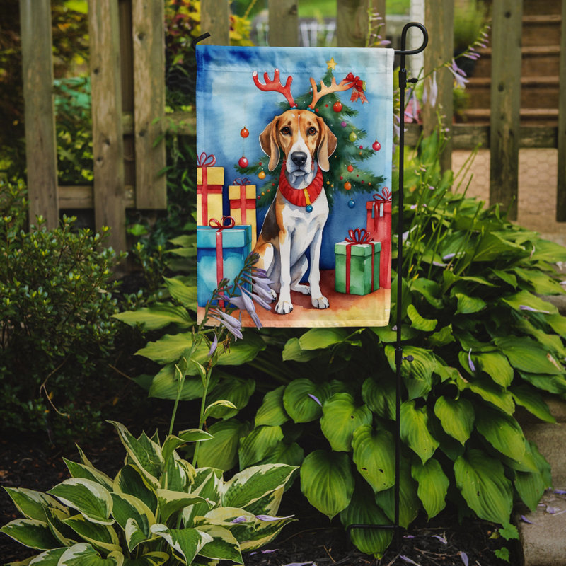 Drapeau de Noël renne de jardin, Foxhound américain