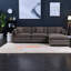 Canapé modulaire spacieux en tissu d'ameublement en chenille gris modulaire pour le salon