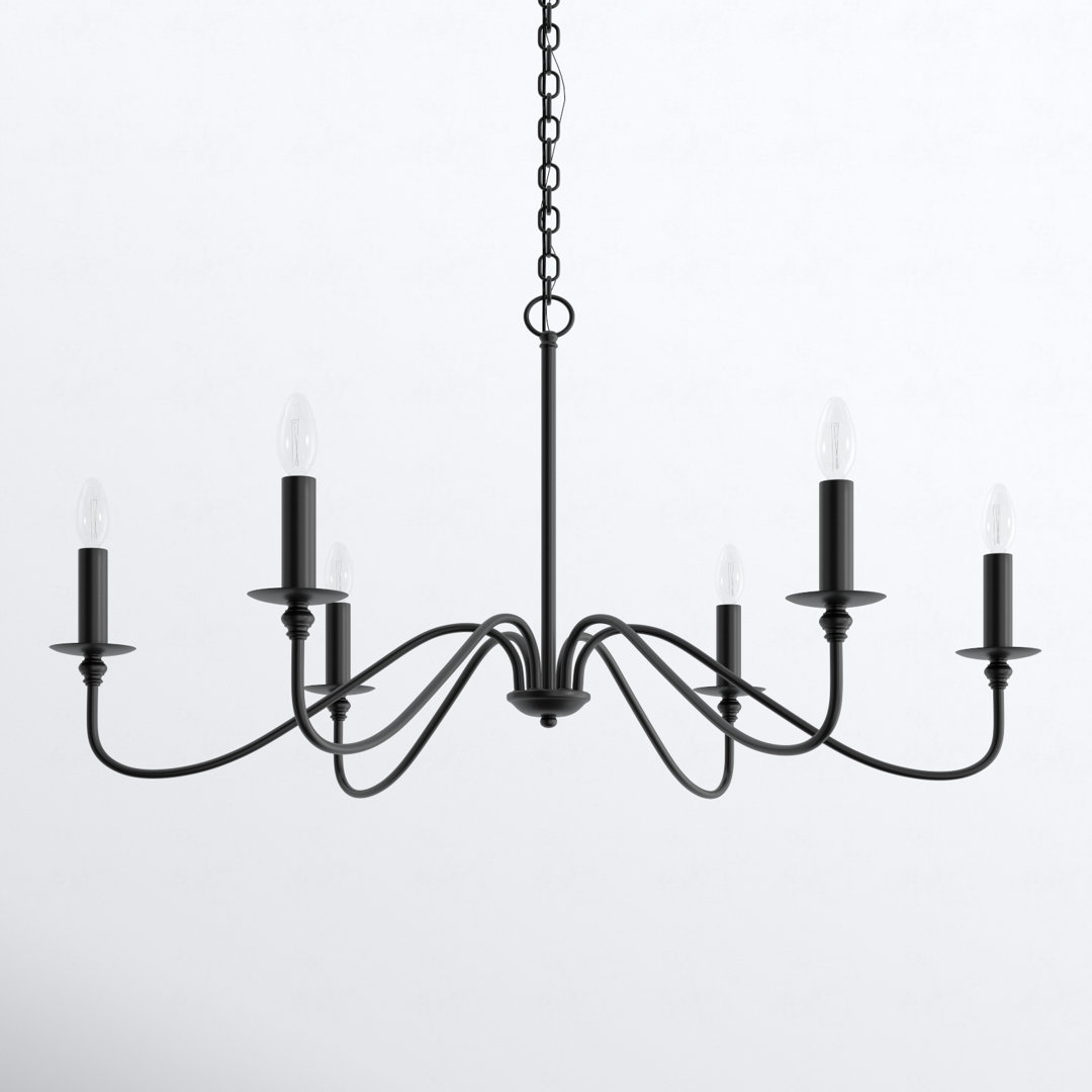 Ableton 6 - Light Dimmable Classic / Traditional Chandelier Birch Lane™ Size: 22" H x 42" W x 42" D Finish: Matte Black