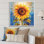 «Yellow Blue Golden Sunflowers II», reproduction sur toile
