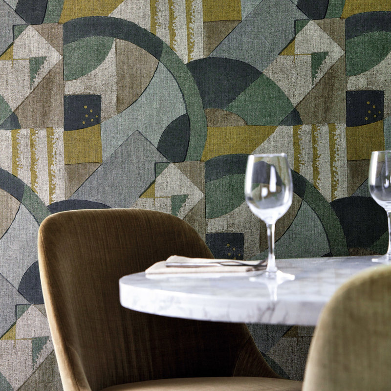 Abstract 1928 Wallpaper, Antique Copper