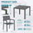 Chamblee Nika Outdoor PS Aluminum Alloy Square Table 5-Piece Dining Set, Suitable For Patio Gatherings-124583520