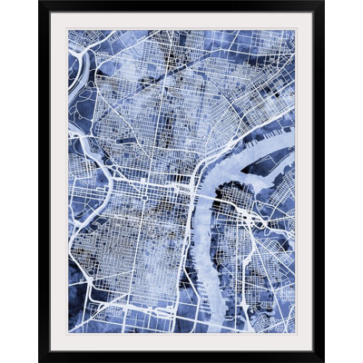 «Philadelphia Pennsylvania City Street Map» par Bellen, impression