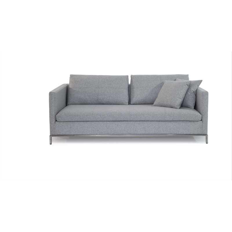 Istanbul 77.5'' Reception Sofa, Silver Wool