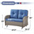 Gaetanino 49.5" Wide PE Wicker Outdoor Patio Glider Loveseat with Cushions-1901782342-1925614219