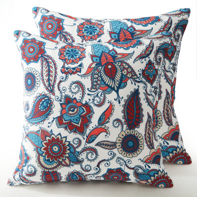 Indoor/Outdoor Reversible Throw Waterproof Pillows With Pillowcase(Set Of 2)