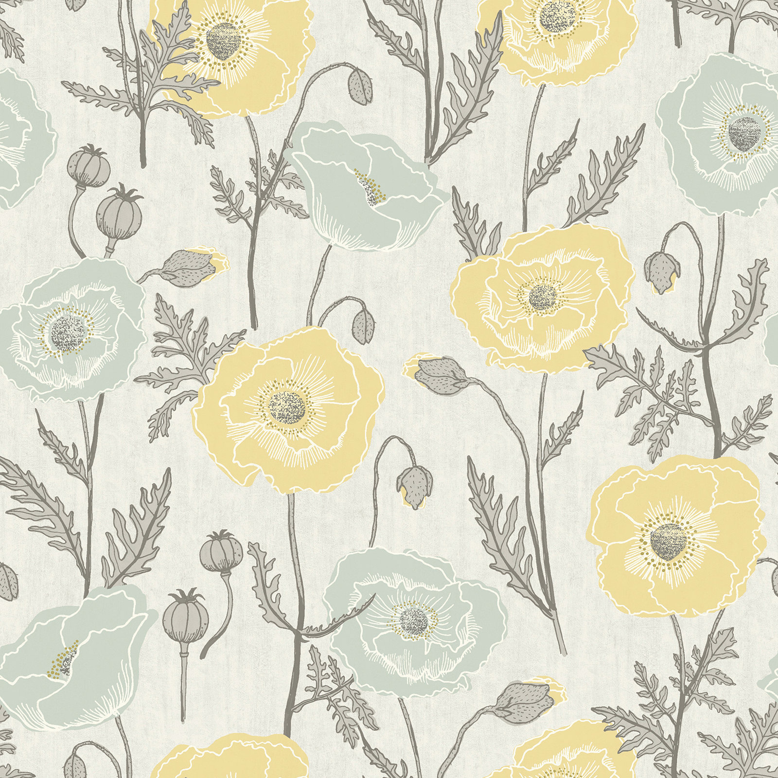 Kerin Peel & Stick Floral Wallpaper, Yellow/Aqua