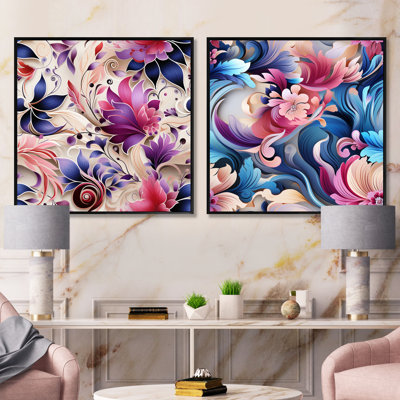 Oyannax - Ensemble de 2 collages floraux et botaniques carrés