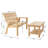 2-Piece Wood Patio Conversation Set With Bench And Slatted Coffee Table