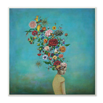 « fleurs on it blue blue painting » par duy huynh paint on toile