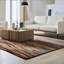 Tapis à motif de paysage abstrait moderne en laine touffeté à la main brun, orange rouille et gris Ailey