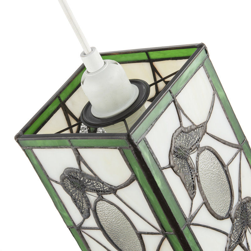 20cm H Glass Rectangle Pendant Shade ( No Direct Attachment Method ) in Green
