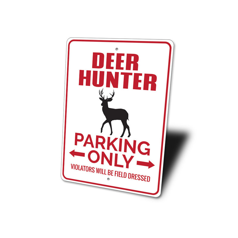 Enseigne de stationnement «Deer Hunter», H 10 po x l 14 po x P 0,04 po
