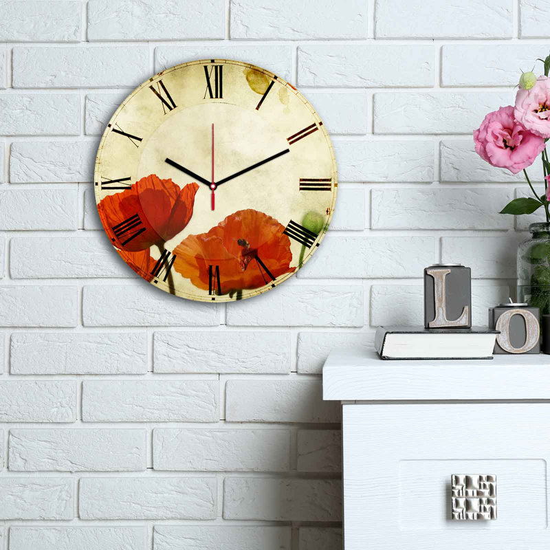 Horloge murale élégante Elegant, 11,8 pouces de diamètre | 100% panneau de fibres à densité moyenne avec une épaisseur de 0,2 pouce | Design élégant pour la maison ou le bureau | La montre moderne ajoute de la sophistication à n'importe quel espa