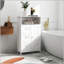 Armoire de rangement pour salle de bain avec 3 tiroirs et 1 porte, parfaite pour organiser vos articles essentiels et maximiser votre espace en blanc.