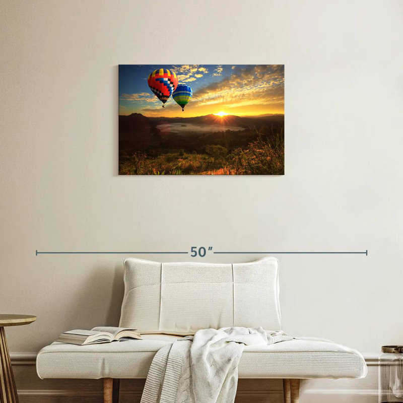 Montgolfières Mehar au lever du soleil, H 20 po x l 30 po