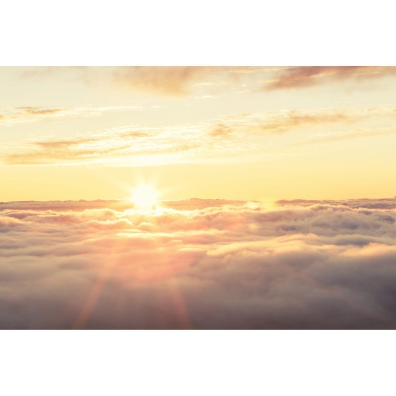 Majestic Sunset Above Soft Clouds In The Canary Islands by _ultraforma_ - No Frame Print on Canvas, 30cm H x 46cm W