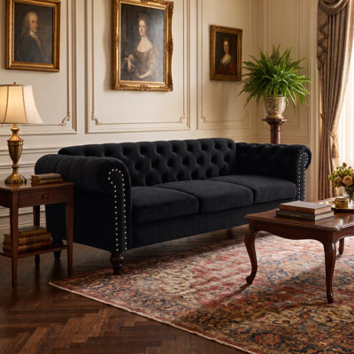 Harwich Velvet Rolled Arm Sofa